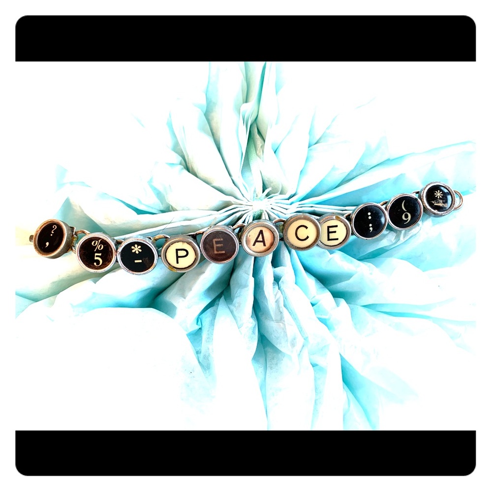 Vintage typewriter keys bracelet
